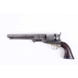 (S58) .36 Colt Navy, single action percussion revolver, 7½ ins octagonal barrel stamped Address Saml