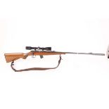 Ⓕ (S1) .22 CZ BRNO bolt action rifle, 25 ins threaded barrel with Parker Hale moderator, blade