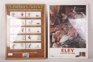 Two framed and glazed Eley advertising posters, 21 ins x 28½ ins