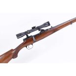 Ⓕ (S1) 6.5 x 54mm Mannlicher–Schönauer bolt action sporting rifle, 23 ins barrel with raised blade