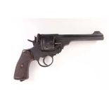 Ⓕ (S5) .455 Webley Mark VI double action service revolver, 6 ins barrel with raised blade sight, 6