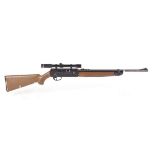 .22 Crosman 2200 Magnum pump up air rifle, open sights, mounted 4x20 ASI scope, no. 191309665