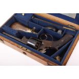 (S58) Cased .400 Webley Percussion Revolver, 4¾ ins octagonal barrel with bead foresight, Birmingham