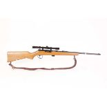 Ⓕ (S1) .22 BSA Armatic self-loading rifle, 21 ins barrel with open sights, 5 shot magazine, 3-7 x 20