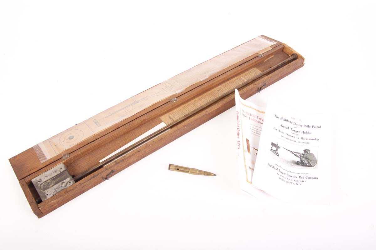 .30-06 Hollifield Target Practice rod indicator/dotter and cartridge in wooden case