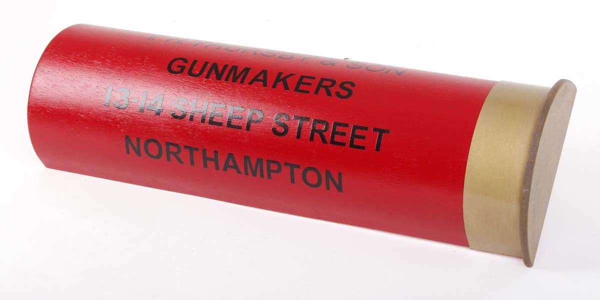 A good quality reproduction cartridge sign for T. H. Thursby & Son (Gunmakers) Northampton, length - Image 2 of 2