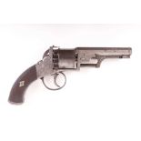 (S58) .400 Webley Bentley Wedge frame Percussion Revolver, 4½ ins octagonal barrel with engraved