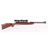 .22 Weihrauch HW 77K under lever air rifle, mounted 4 x 32 Viking scope, Monte Carlo stock, no.