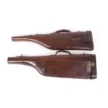 Two leather leg o'mutton gun cases, both to take up to 30 ins barrels (2)