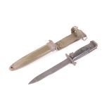 US M5-1 bayonet with US M8A1 scabbard and webbing frog