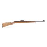 .177 Diana Model 50 under lever air rifle, hooded blade foresight, adjustable rear sight, tap