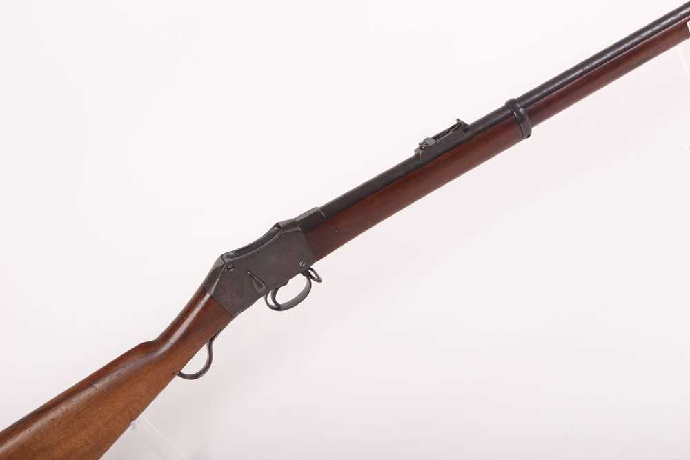 (S58) .577-450 Martini-Henry two-band rifle, 33 ins fullstocked barrel (good bore) with blade and - Image 4 of 13