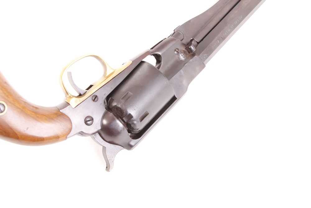 .44 Hilton Gun Co. Remington percussion revolver, 7 ins barrel, black frame, brass trigger guard, - Image 4 of 5