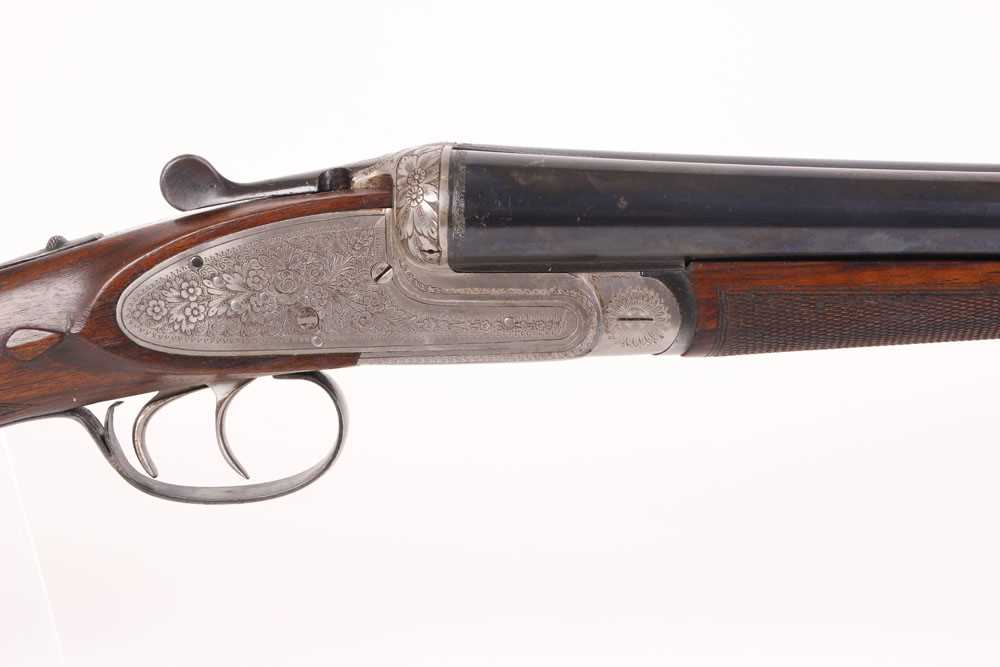 Ⓕ (S2) 12 bore Spanish sidelock ejector, 27½ ins barrels, ¾ & ½, tapered concave top rib with - Image 3 of 6