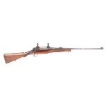 Ⓕ (S1) .30-06 Cogswell & Harrison bolt action stalking rifle, 26 ins barrel with raised blade and