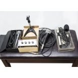 Microphones / Stands / Cables / Piano Stool, three microphones comprising a Dynamic SD-200R (cased),