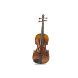 Violin, a vintage violin without maker's name, in sound condition with a repaired crack near 'f'