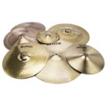 Paiste / Pearl/ Meini Cymbals, six cymbals plus Hi Hat with Pacific stand that includes Paiste 400