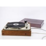 Thorens Record Deck, a Thorens deck TD135 s/n 23203 in handmade base with an oversized lid,