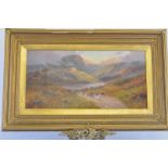 S Y Johnson 1922, oil on board, Sunset in the Highlands on the Mountain Path, signed lower right,
