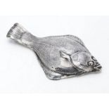 A Victorian silver flat fish, 19cm long, 3.94 oz., modelled as a realistic sole or similar fish,