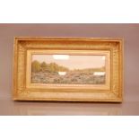 G. P. Boyce (19th/20th century), 17cm by 42cm, watercolour on painted, well painted, Landscape of