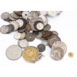 A collection of World coins, some 19th century representation, with European countries such as