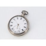 A late George III silver pair cased pocket watch by William Carter of London, 55mm, having diamond