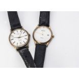 Two 9ct gold cased wristwatches, one a Rotary automatic, the other a modern Accurist quartz (2)