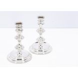 A pair of 1960s filled candlesticks from Mappin & Webb, 16cm, probably silver plated (2)