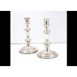 A pair of 1960s silver filled candlesticks by RC, 20cm (2)