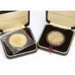 Two 1970s Royal Mint Fiji silver coins, boxed with certificates, one loose and out of capsule