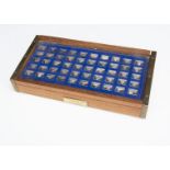 A set of fifty 1970s small silver ingots, in fitted box with plaque marked, The Great Sailing
