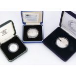 A Royal Mint 2003 silver proof £5 Coronation Anniversary crown, together with 1994 silver £2, and