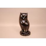 A c1990s Murano Glass black cat by Rosin Andrea, 31cm