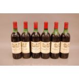 Six bottles of Chateau L'Escadre red wine, Grand Vin Du Bordeaux, 1st Cotes De Blaye, dated 1978,