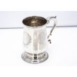 A George IV silver tankard by TP AH, 12cm high, 10.7 oz., holds approx. 1 pint, with vacant laurel