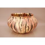 A large modern Studio Pottery bowl by Carolyn Genders (born 1957), 38cm wide, signed to base,