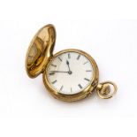 A Victorian 18ct gold full hunter pocket watch, 36mm, 47.5g, engraved front and back with