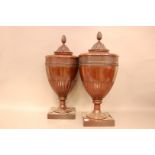 A pair of 20th century mahogany Adam Style cutlery stands, 58.5cm, each neo-classical urn having