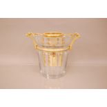 A 1980s Baccarat Glass horseracing trophy Champagne and wine bucket, 23.5cm, engraved, Scottish