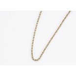 A 14ct gold continental rope twist necklace, 22cm together, 4.1g