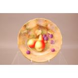 A first half 20th century Royal Worcester Porcelain plate, 16cm, painted with pears and blackberries