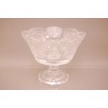A 1970s Waterford Crystal horseracing trophy footed bowl, 26cm wide, engraved Waterford Crystal Mile