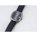 A c1970s Seiko Automatic Hi-Beat stainless steel mid sized wristwatch, 30mm, blue dial with batons