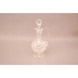 A second half 20th century cut glass claret jug and stopper, 30cm, engraved Derby Award 1975 Flat