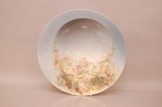 A modern Dutch Studio Ceramic bowl possibly by Toon Thijs, 40cm diameter, having applied
