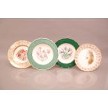 Four 19th and 20th century porcelain cabinet plates, including two marked ABC with flowers, 27cm,