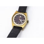 A 1970s Tissot Visodate Seastar PR-516 GL, 35mm gold plated case with stainless steel back,