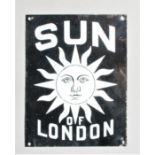 Overseas Fire Marks, Sun Fire Office, printed tinned iron sheet, B553, overall F-G but corrosion